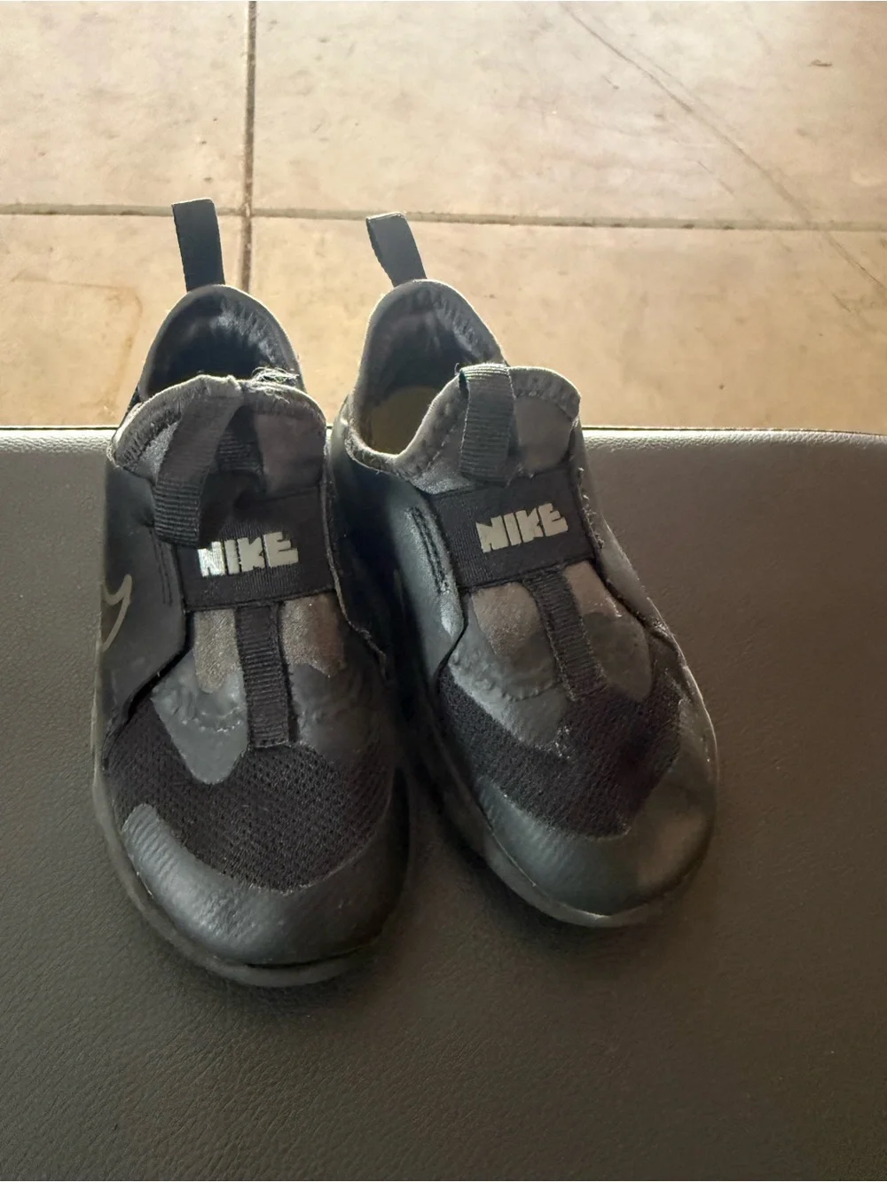 Nike Kids Black and Gray Slip-On Athletic Sneakers